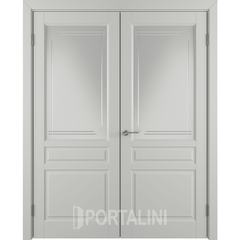 Купить Двустворчатая дверь эмаль VFD Stockholm Cotton серая остеклённая