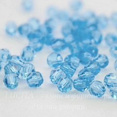 5000 Бусина - шарик с огранкой Сваровски Aquamarine 4 мм, 5 штук