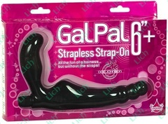 Чёрный вибратор-страпон GAL PAL