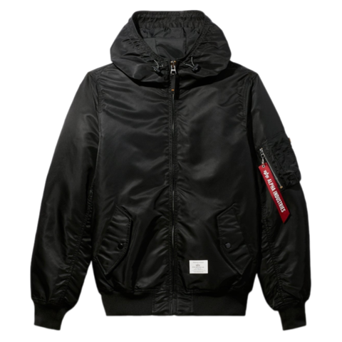 Бомбер Alpha Industries L-2B Hooded Gen II Black (Черный)