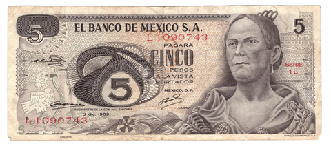 Мексика 5 песо 1969