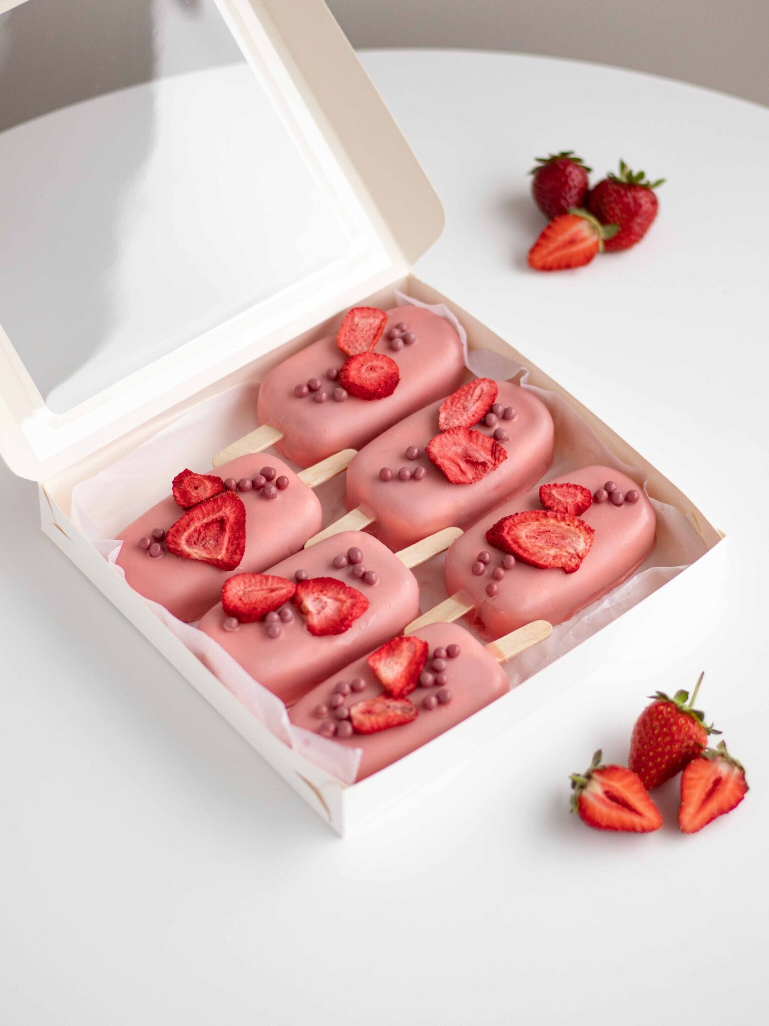 Чизкейки эскимо Клубника