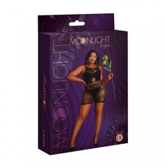 Сексуальное платье-сетка с принтом бабочек от Moonlight модель № 01 черное (plus size)