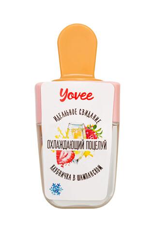 Бальзам для губ охлаждающий Yovee «Охлаждающий поцелуй» с ароматом клубнички в шампанском, 5 мл