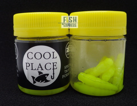 COOL PLACE ЛИЧИНКА (ЗИМА)FLOATING STRETCH цвет ЖЕЛТЫЙ 28мм/12шт в банке