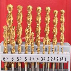 Набор сверл по металлу 1-10мм 19шт DIN338 HSS-G TiN 130° TL3000 (мет. кейс) Ruko 258214T(K)