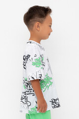 фуфайка  для мальчика  КР 302742-1/речной перламутр,граффити к562