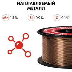 Проволока сварочная QUATTRO ELEMENTI омедненная, 0,8 мм, масса 1 кг (790-397)