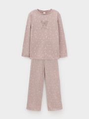 пижама  для девочки  К 1639/кофейный,цветочные снежинки