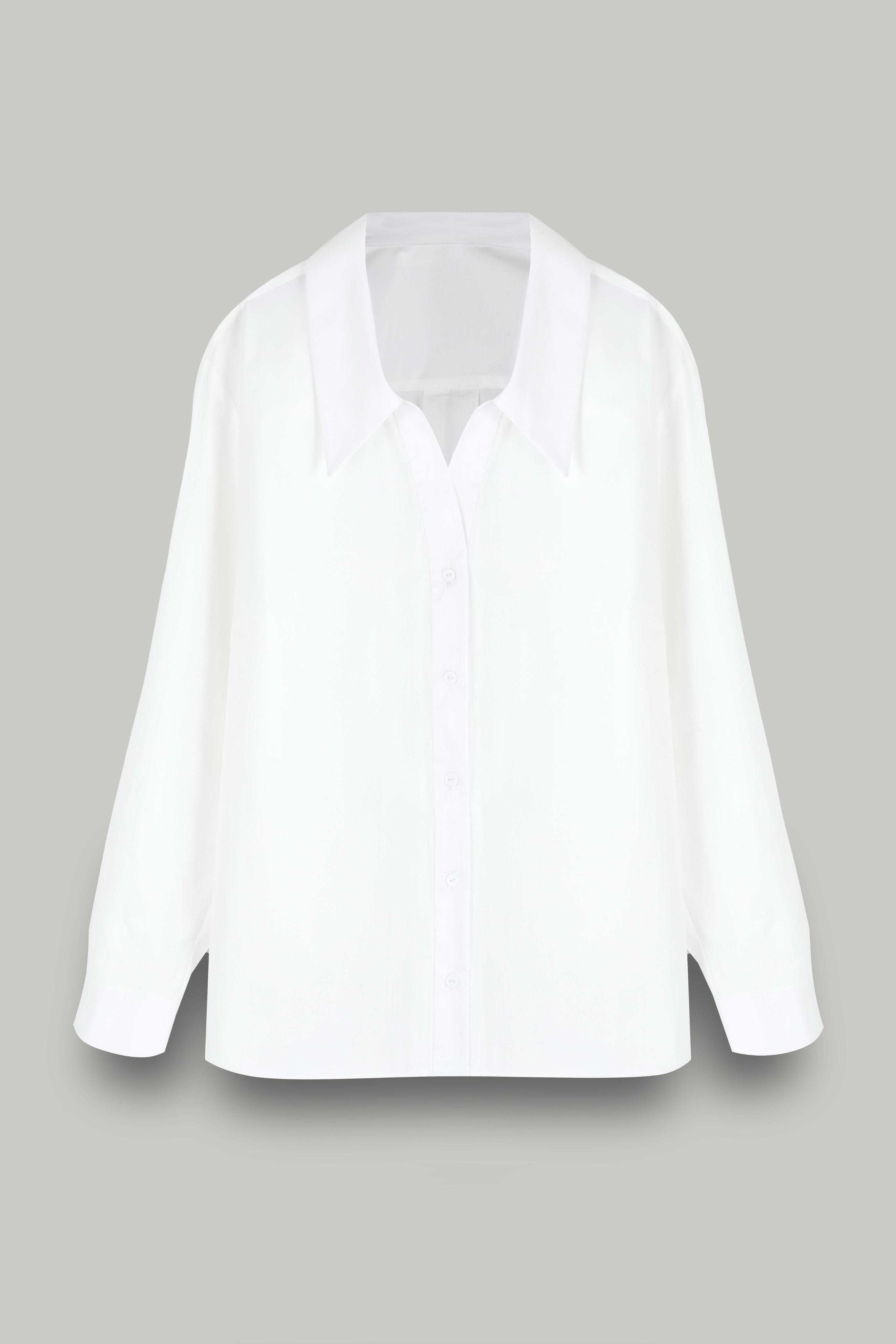 Блузка с отложным воротником из хлопка, белый