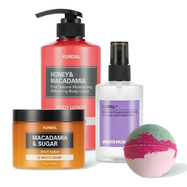 Набор для ухода за телом Kundal Bath & Body Gift Edition White Musk 258  гр+128 гр+230 гр+200 гр
