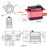 Сервопривод KST X20-3012 (25-35 кг/см, 0.11-0.15 сек/60°, 72г)