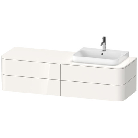 Duravit Happy D.2 Plus Столешница 16x1300x550мм для тумбы #HP4934, HP4944, HP4954, HP4963, HP4973 с вырезом слева, SX, цвет: белый глянцевый HP031HL2222