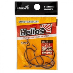 Купить рыболовный крючок офсетный Helios №3/0 цвет BN (5 шт) HS-1205-3/0