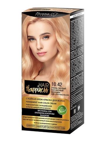 Hair Happiness Крем-краска для волос аммиачная №10.42 светлый персиковый блондин Белита-М