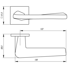 Ручка раздельная K.USS52.TORSO (TORSO USS) BL-26 черный