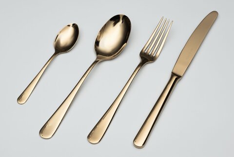 Набор столовых приборов на 6 персон 24 предмета Belo Inox Duna золотой