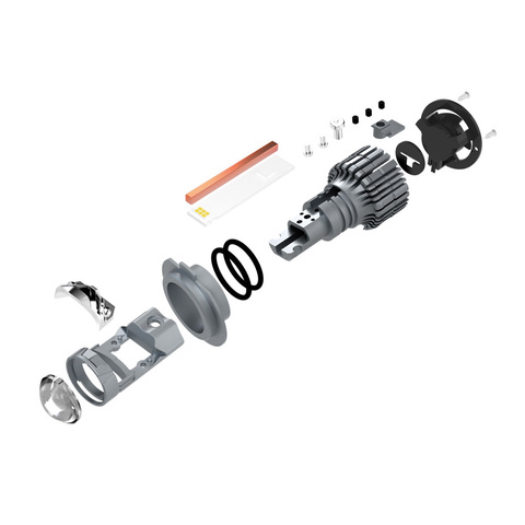 Светодиодные линзы MTF LIGHT MiniLENS H7, 12/24V, 55W, 6000K, 4000LM, к-т.