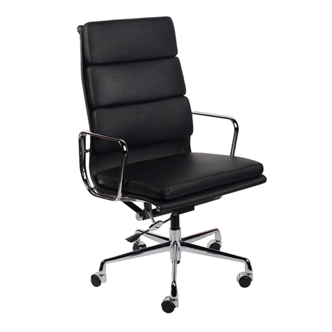 Кресло Eames Style HB Soft Pad Executive Chair EA 219 черная кожа