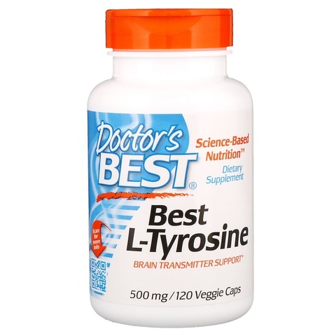 Doctor's Best, Best, L-тирозин, 500 мг, 120 растительных капсул