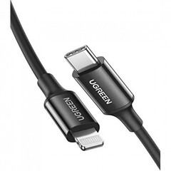 Кабель UGREEN US171 USB-C to Lightning  Nickel Plating, 1м, черный