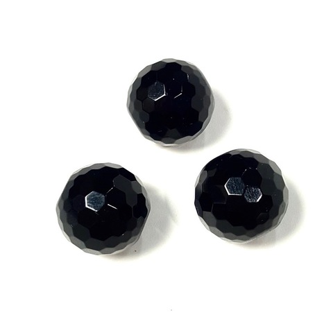 Бусина оникс черный А шар граненый 16 мм 1 бусина