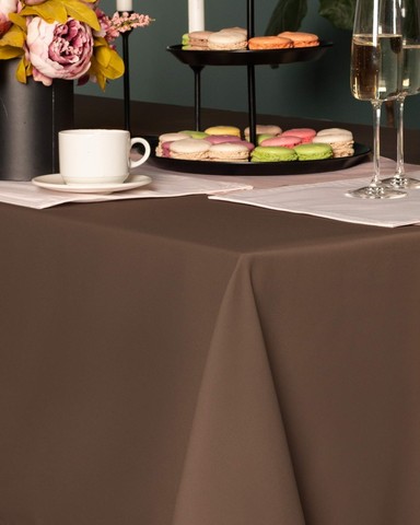 Скатерть круглая 160 Sofi De MarkO Серенити кофейная