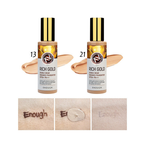 ENOUGH Rich Gold Double Wear Radiance Foundation SPF50+ PA+++ Тональный крем с золотом т 21 100 мл.