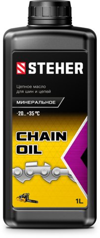 Цепное минеральное масло для бензо-электропил 1л, STEHER 76020-1