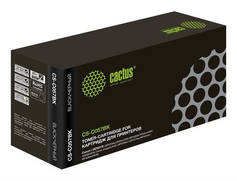 Картридж лазерный Cactus CS-C057BK 057 черный (3100стр.) для Canon i-SENSYS LBP223dw, 226dw, 228x