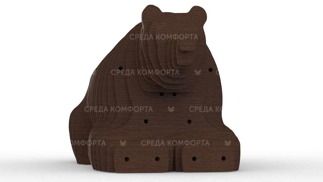 Параметрическая скамейка медведь 1420х690х980 ART0019