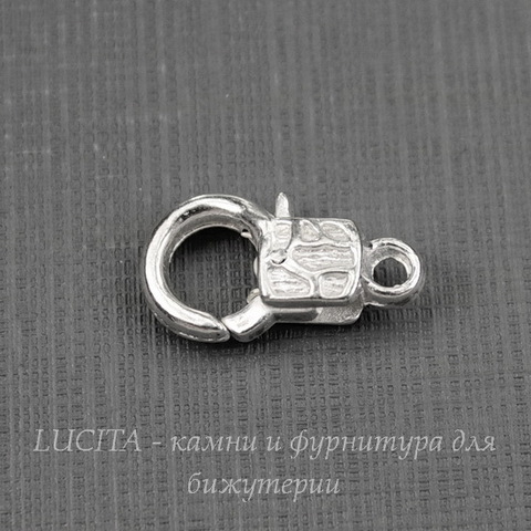 Замок - карабин 18х9 мм (цвет - серебро)