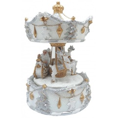 Музыкальная шкатулка 15см Musicbox White Carousel