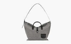 Longchamp Le Roseau Essential Wool Handbag "Grey"