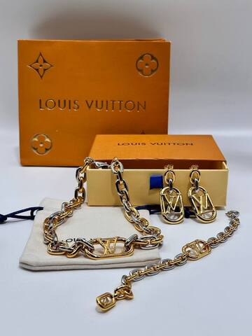 Чокер , серьги и браслет Louis Vuitton крупная цепь