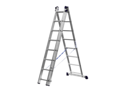 СИБИН 8 ступеней, со стабилизатором, алюминиевая, трехсекционная лестница (38833-08)