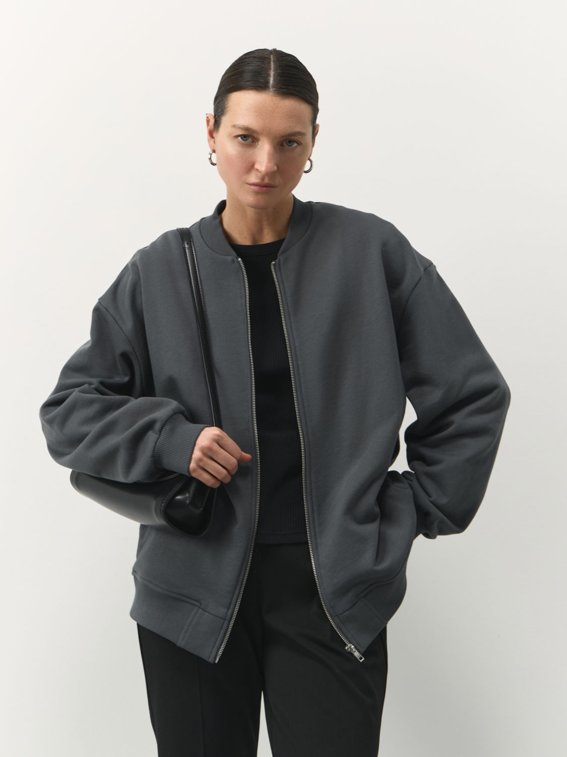 Quilted buttoned jacket Luga with a hood