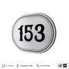Номерок на дверь квартиры 153, для кабинета, офиса, шильдик 9 х 7 см, серебристый, Айдентика Технолоджи