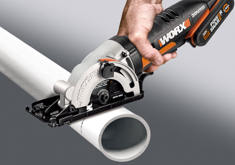 Дисковая пила аккумуляторная WORX SAW WX527, 85мм, 20В, 1x2.0Ач