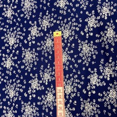 Ткань хлопок  синий в белый цветочек 2168