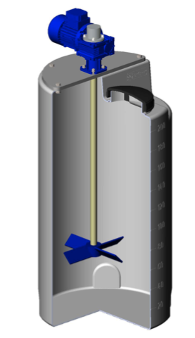 Емкость дозировочная 200 белый с лопастной мешалкой ЭкоПром Дозировочные 200 л. вертикальная цилиндрическая (550x550x1260см;21кг;Белый) - арт.557160