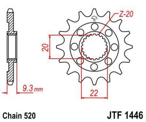Звезда мотоциклетная JT JTF1446.13SC самоочищающаяся
