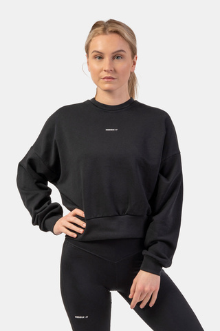 Свитшот женский Nebbia 420 Loose Fit Sweatshirt “Feeling Good” Black