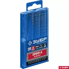 ЗУБР ПРОФ-А, 20 шт, (0.33-1.0 мм), сталь Р6М5, класс А, для печатных плат, набор сверл по металлу, Профессионал (29625-H20-P)