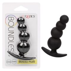 Черная анальная ёлочка для ношения Beaded Plug - 9 см. - 