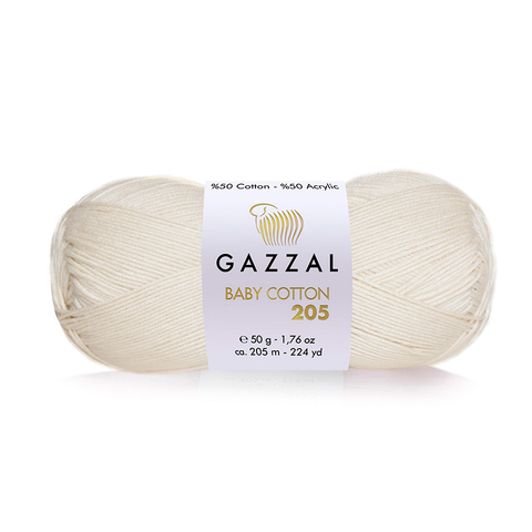 Пряжа Gazzal Baby Cotton 205 цвет 530 экрю