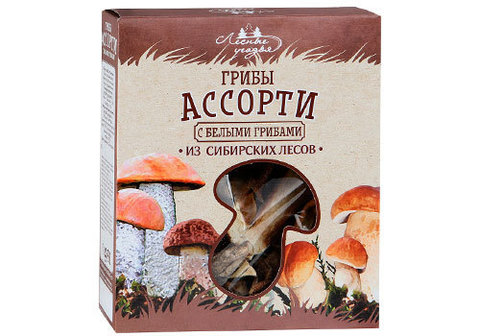 Ассорти сушеных грибов с белые грибами "Лесные Угодья", 45г