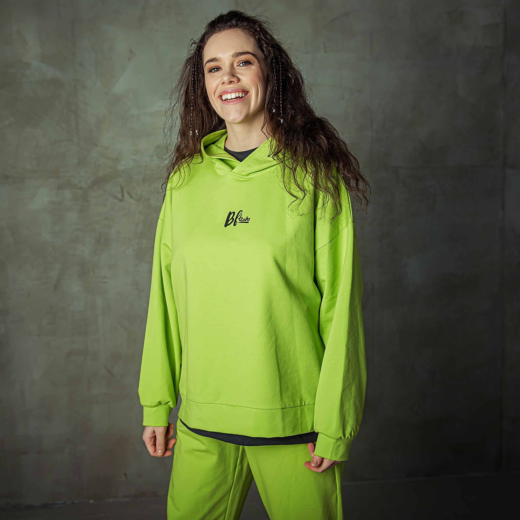 Bb team oversized hoodie for women - Lime