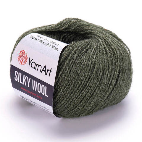 Пряжа Silky wool (Силки вул). Цвет: Зеленый. Артикул: 346