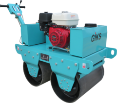 Ручной виброкаток GIKS GVR-500H двухвальцовый, бензиновый - [500 кг / Honda GX270]